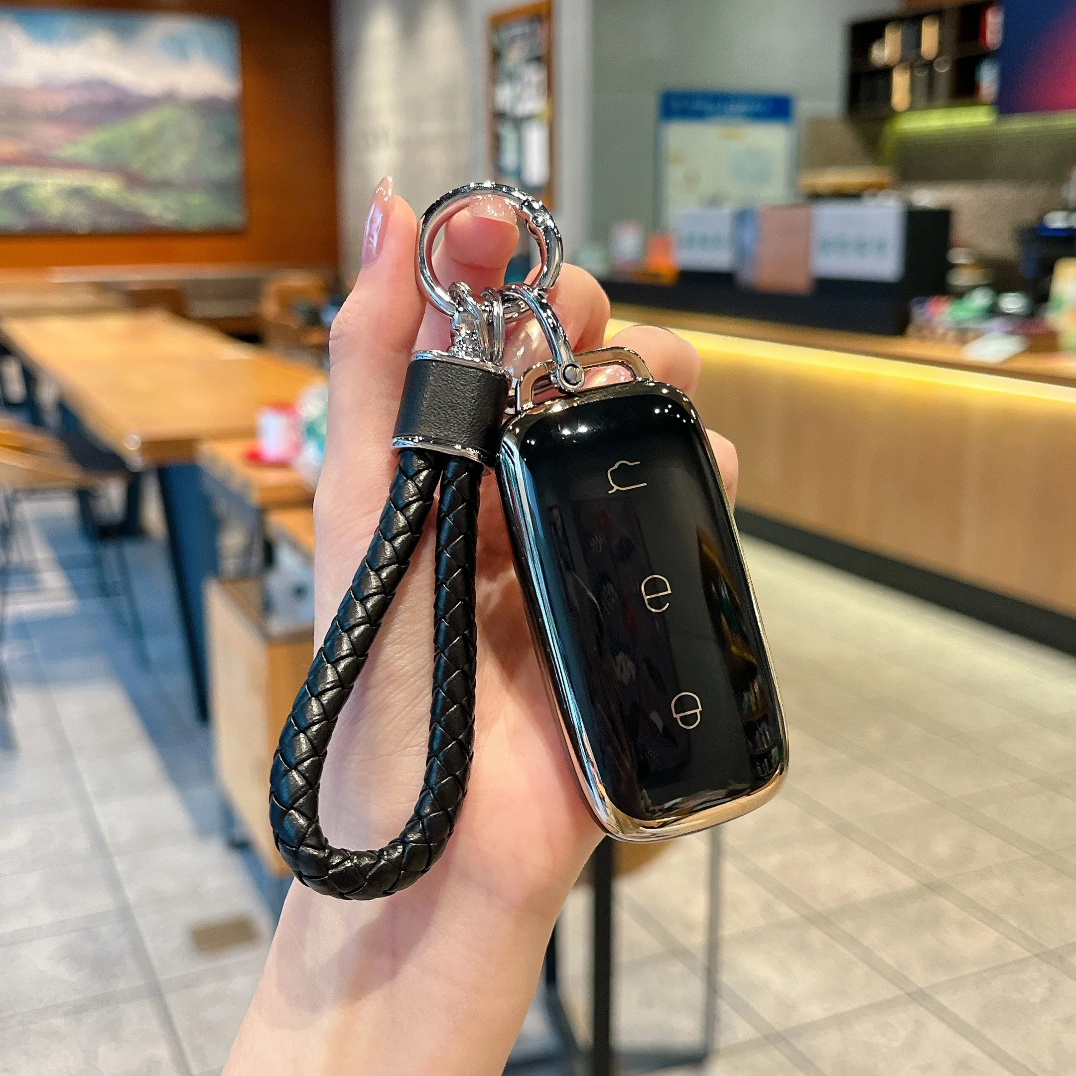 Für Geely Galaxy Autoschlüsselhülle Bling Diamant Schlüsselanhänger für L7 L6 E5 E8 Starship 7 EM-i Damen TPU Schlüsselhülle – Detail 6