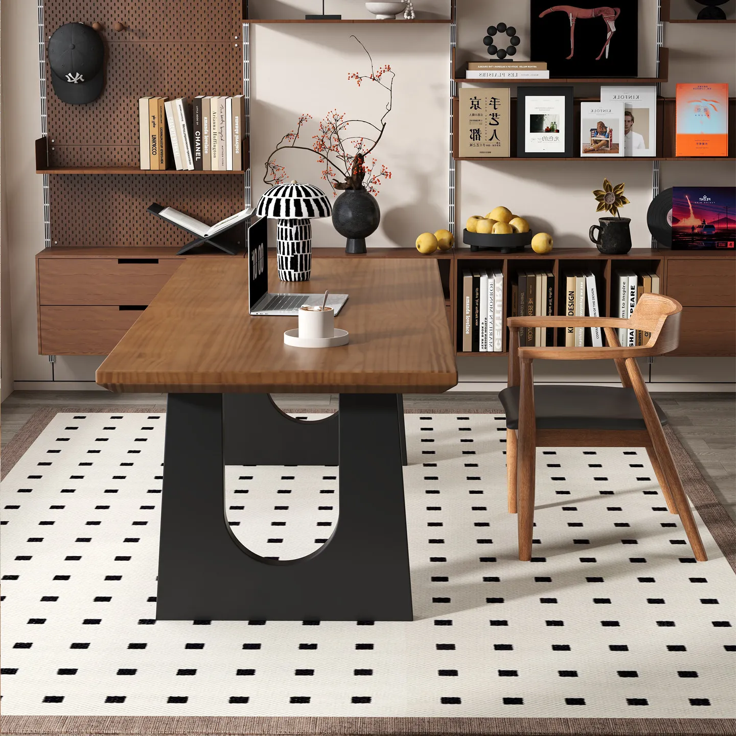 & Industrial Style Solid Wood Desk Study Table Integrated Office Computer Desktop Long Table Workbench Commercial Disassembly