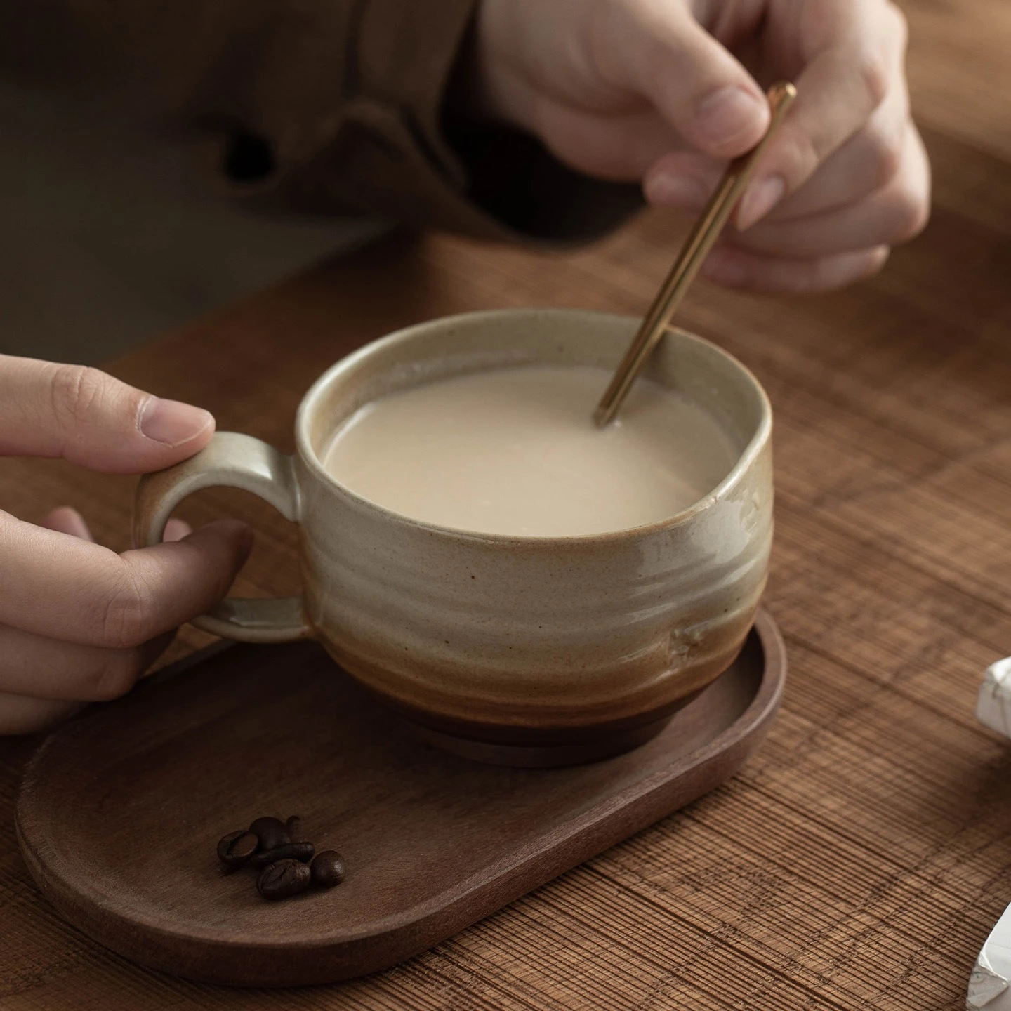 Retro Wabi-Sabi Ceramic Coffee Mug Premium Latte Art Cup With Handle Milk Water Cup For Home Daily Drinking Use