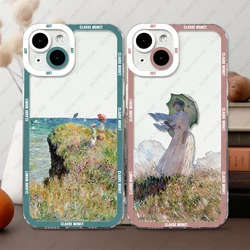 Case For iPhone 16 15 14 13 12 11 Pro Max Mini XS X XR SE 7 8 Plus Soft Claude Monet ART