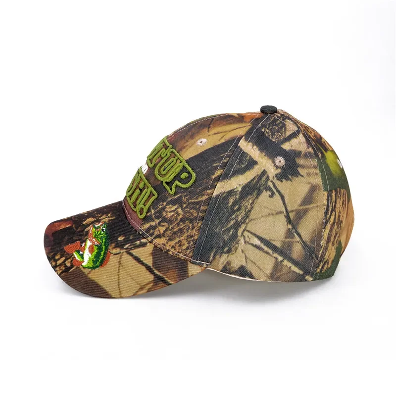 new arrival camouflage baseball cap 3D embroidery SHUT UP FISH camouflage hats unisex snapback hat travel caps