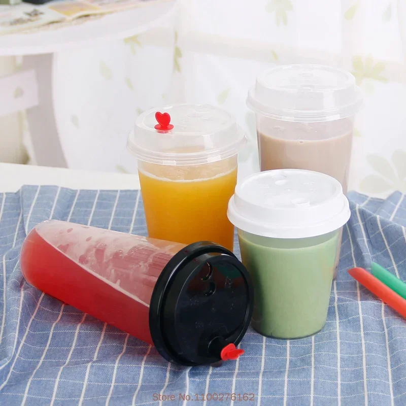 100pcs/pack Bubble Tea Cups Disposable Beverage  Takeaway Drinking Package Accept Customize
