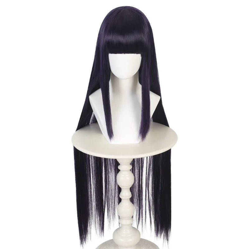 日向コスプレウィッグ女性用ダークブルー古代衣装ロングストレートヘア疾風伝日向