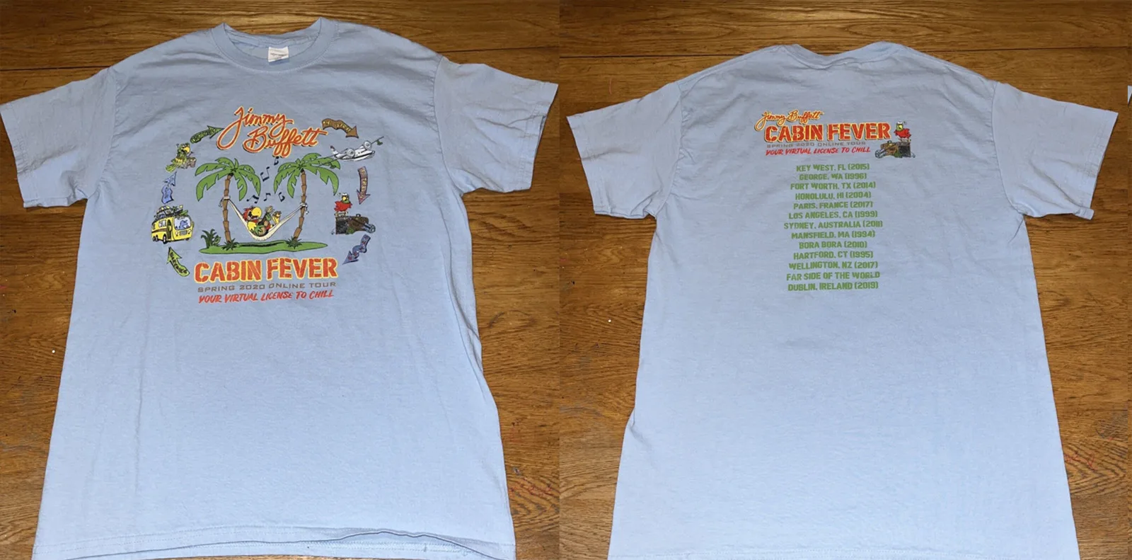 JIMMY BUFFETT Cabin Fever Spring 2020 Virtual Online Tour t-shirt NPS533