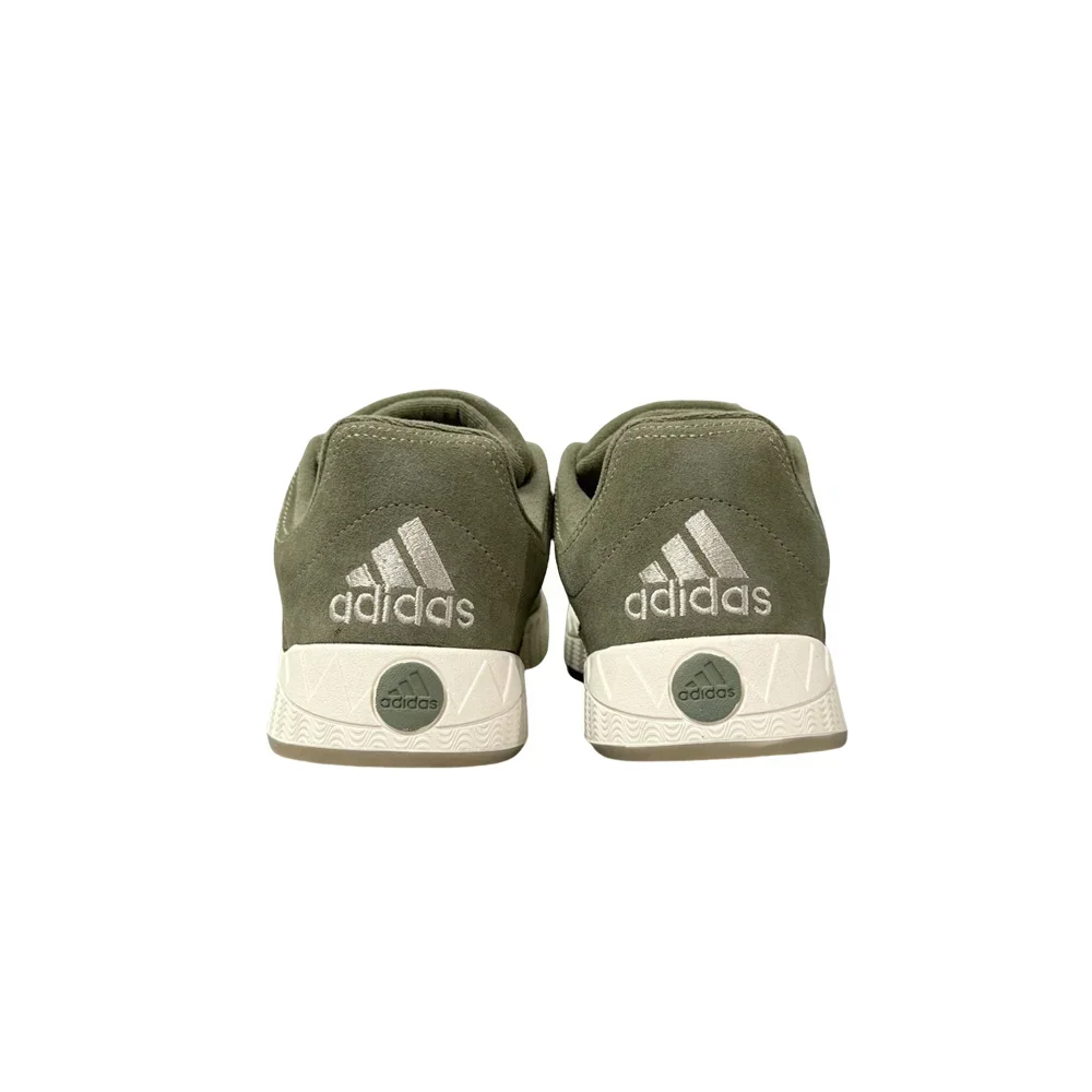 Adidas Originals Adimatic ผู้หญิงและผู้ชายสีเขียวสีเทา Anti-SLIP อินเทรนด์ Retro เยอรมันรองเท้า Shark Bread รองเท้า IE9864