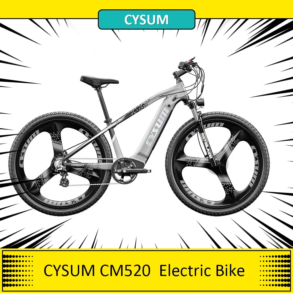 CYSUM CM520 29 inch Electric Bike 48V 500W Brushless Motor 14Ah Removable Battery for 50-70 Range Outdoor Fat Ebike for Adult