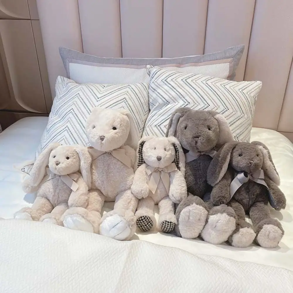 

Плюшевая игрушка кролика с длинными ушками, успокаивающая мультяшная кукла, плюшевая кукла кролика, кавайная мягкая пушистая детская игрушка с кроликом