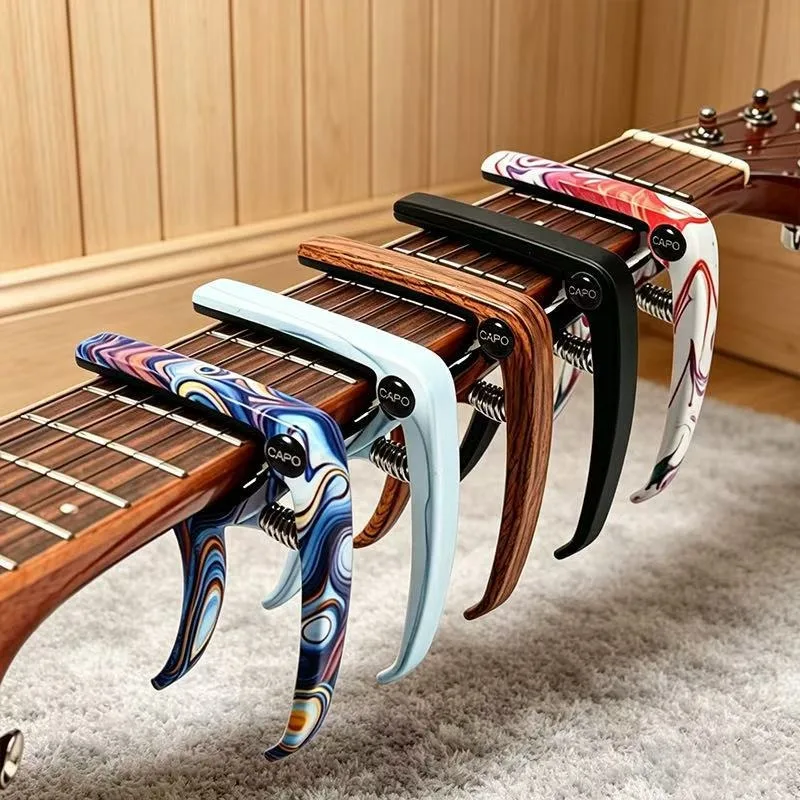Specially Designed for Guitar Tuning Clip, Guitar Capo, Wood Colored Guitar, Ribbon, Plectrum, Tuner, Nylon Clip