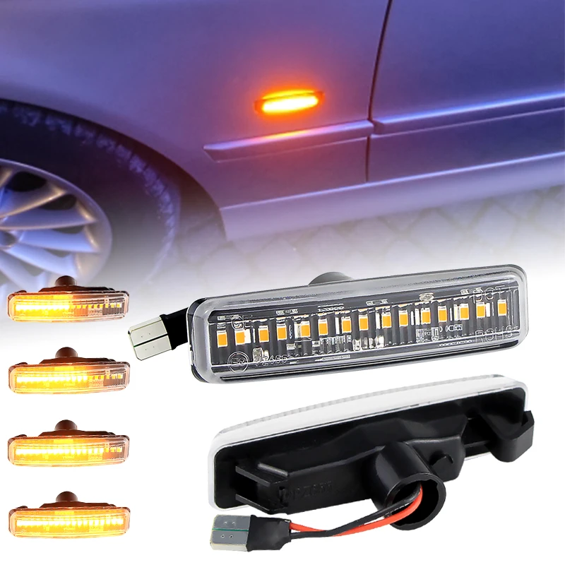

2PCS LED Side Marker Flashing Dynamic Lamps Amber Turn Signal Light for BMW 5 Series E39 12/5 Series E39 M5 525i 528i 530i 540i