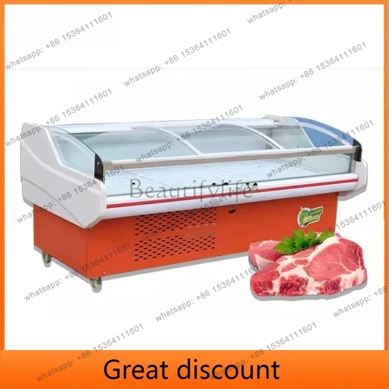 Cold Fresh Meat Display Cabinet Commercial Supermarket Fresh-keeping Cabinet Cooked Food Beef and Mutton Freezer