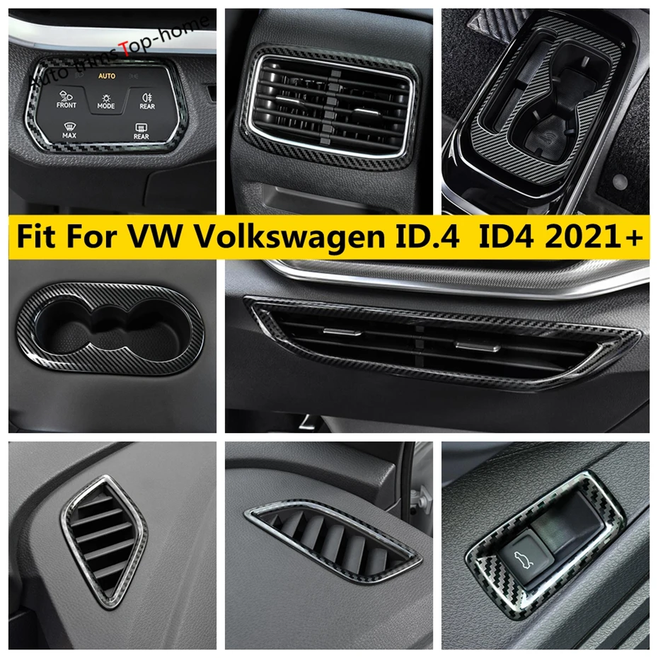 

Rear Trunk Head Light Button Water Cup Holder Air Conditioner Outlet AC Vent Cover Trim For VW Volkswagen ID.4 ID4 2021 - 2024