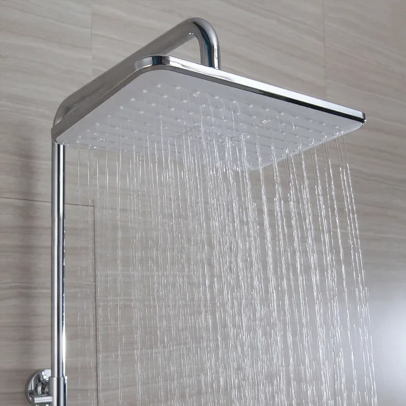 for All Copper Shower Set Chrome Surface Bathroom Silicone Easy Clean Dual Function Handheld Rain Shower Head Kit