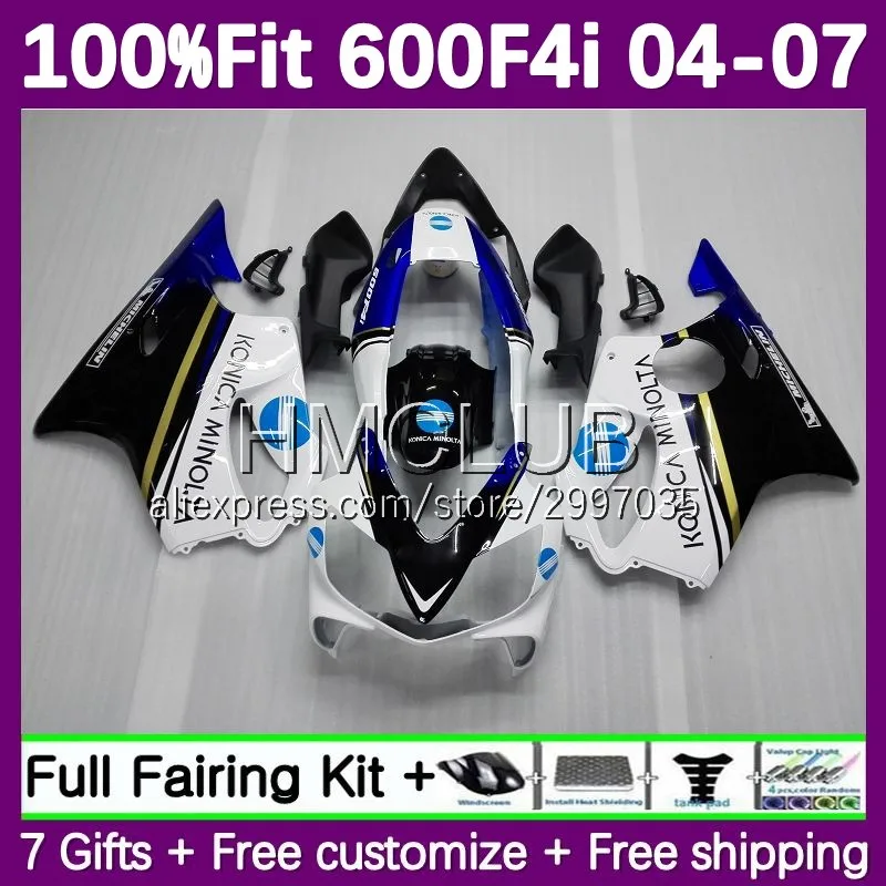 Injection Fairing For HONDA CBR600 CBR 600 F4i 600F4i KONICA Blue 49No.85 600CC 2004 2005 2006 2007 CBR600F4i 04 05 06 07 Body