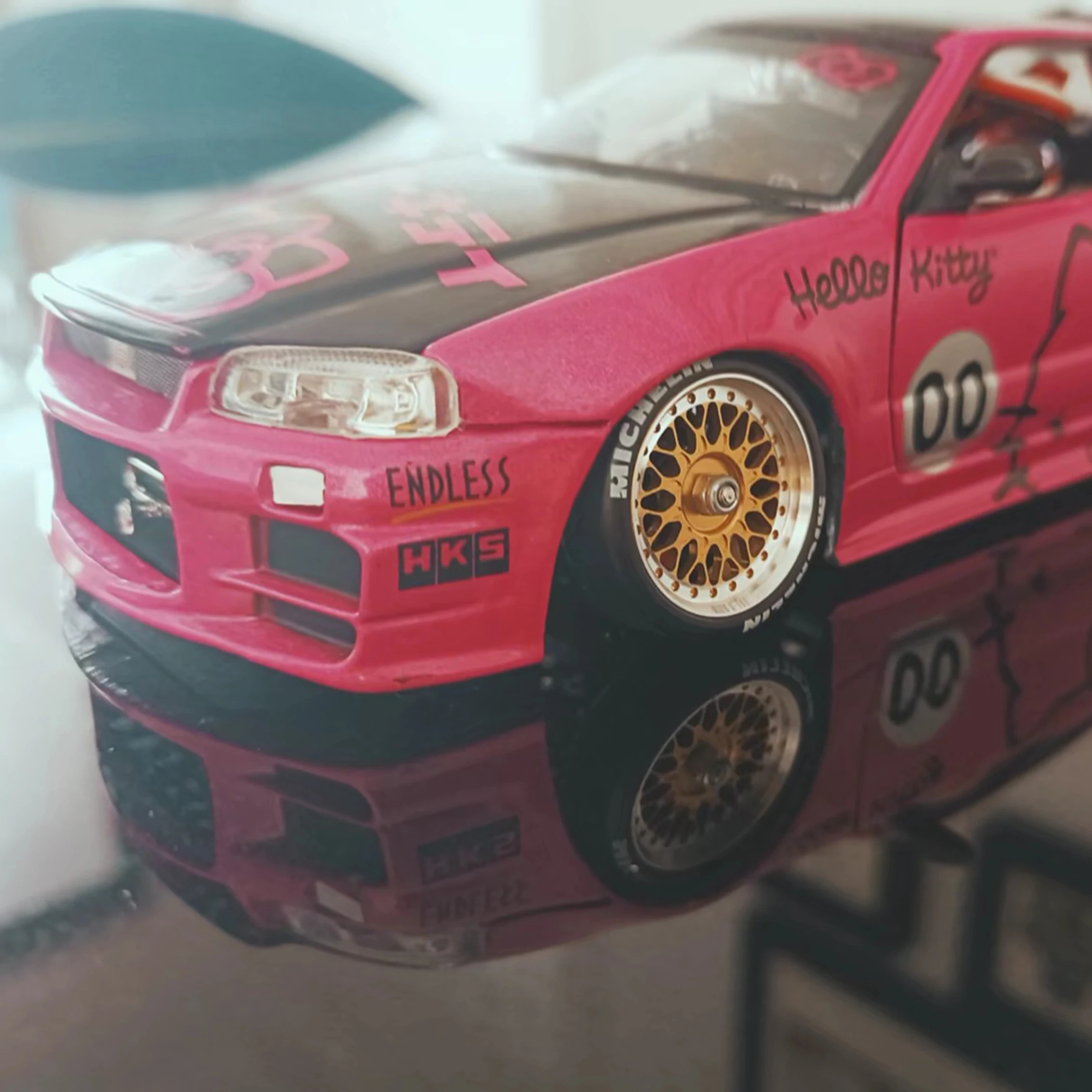 RC Mosquito Car MINI-Q MINI-D MINI-Z MK3 DB Unparalleled BBS Metal Wheel Letter Drift Tire 22MM