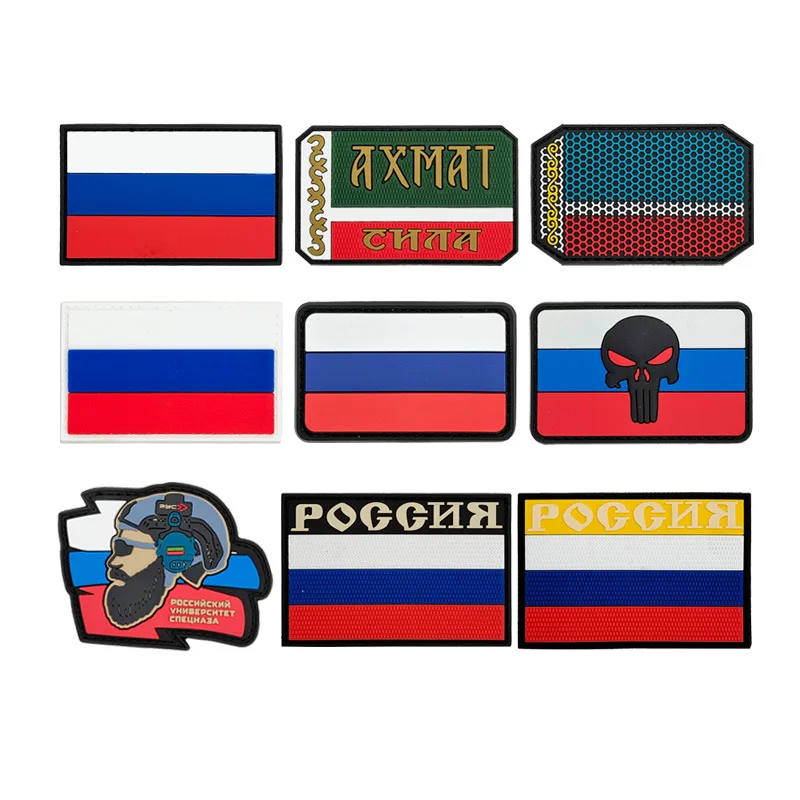 3D PVC Patches Russian Chechen Tactical Armband Military Tactical Patch Hook And Loop Clothes Stickers Morale Badge