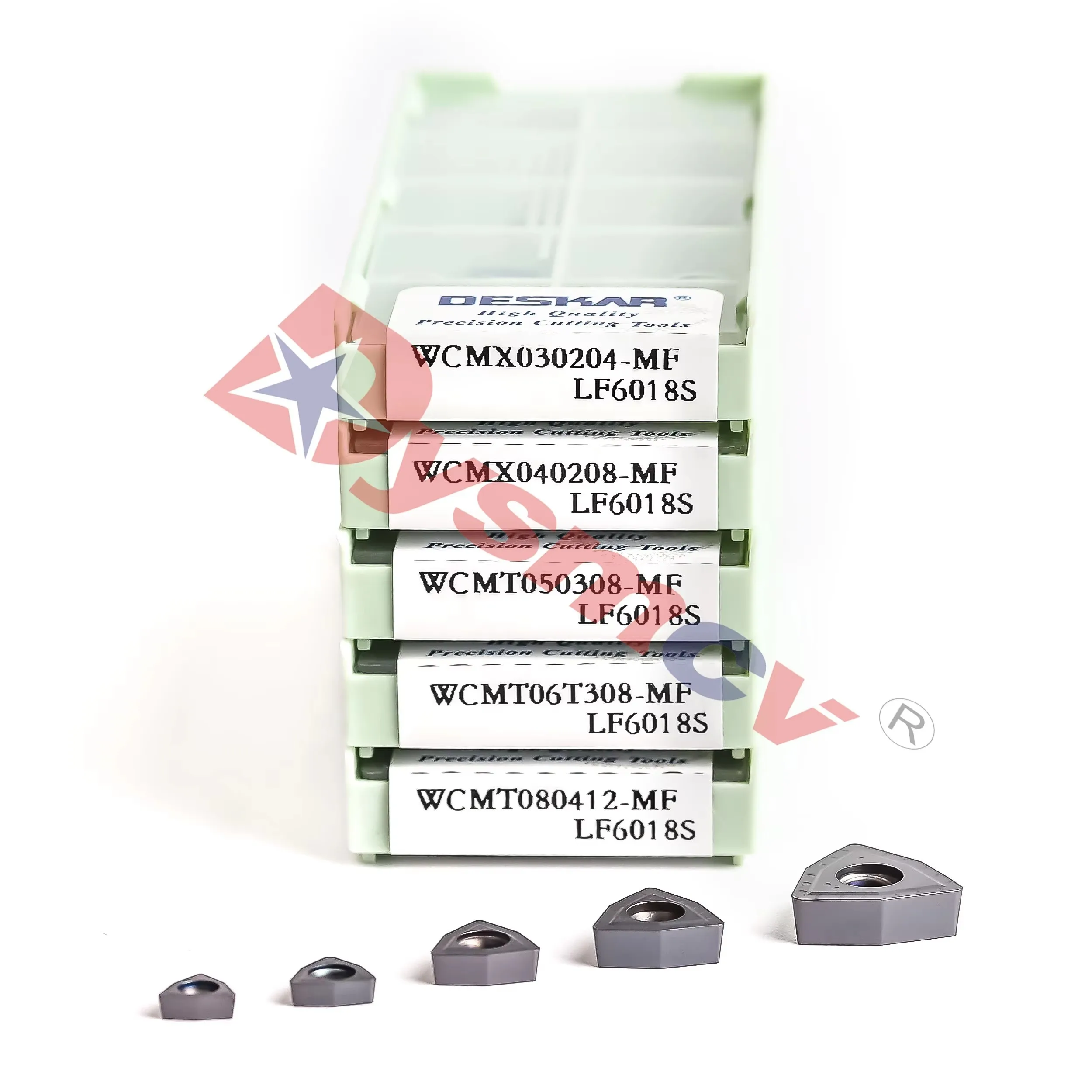 DESKAR WCMX030208/040208 WCMT050308/06T308/080412-MF LF6018S Lathe Peach Shaped U-Drill Turning Insert Machining Stainless Steel