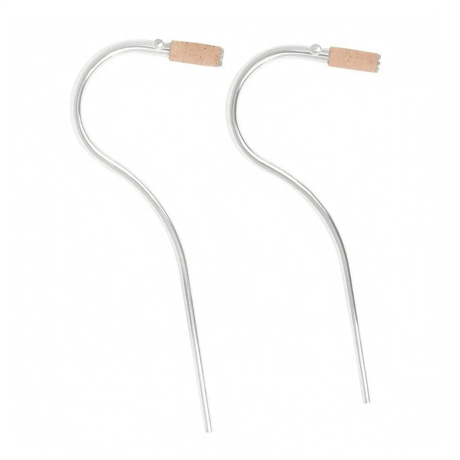 2 Pieces Bassoon Curved Neck Silver Plated Bassoon Neck with Cork Instrument Part Corrosion-Resistant