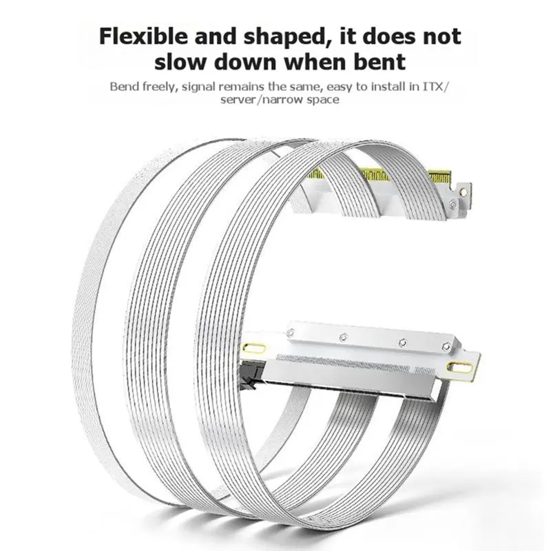 High-Speed Pcie 5.0 X16 Riser Cable 180° To 180° Dual Reverse GPU Extension Cable 128Gb/S Design For ITX Cases 18.5Cm