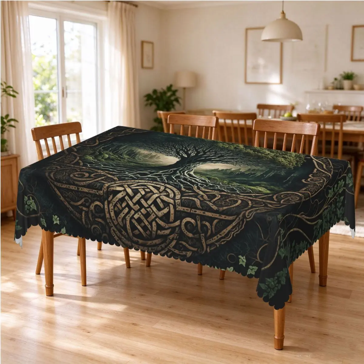 Yggdrasil Tree Of Life Celtic Tablecloth Restaurant Kitchen Rectangular Tablecloth Party Tablecloth Outdoor Dining Table Cover