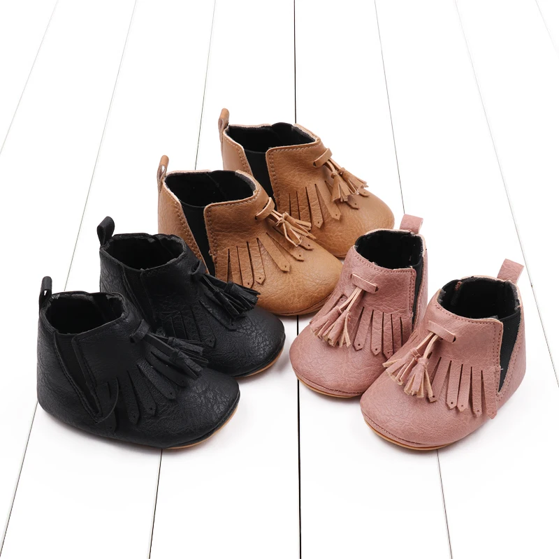 Baby Spring and Autumn Little Boots Soft PU High Quality Anti-slip TPRSole Ankel-covered Warm Prewalking Outdoor Sneaker BJZ3139