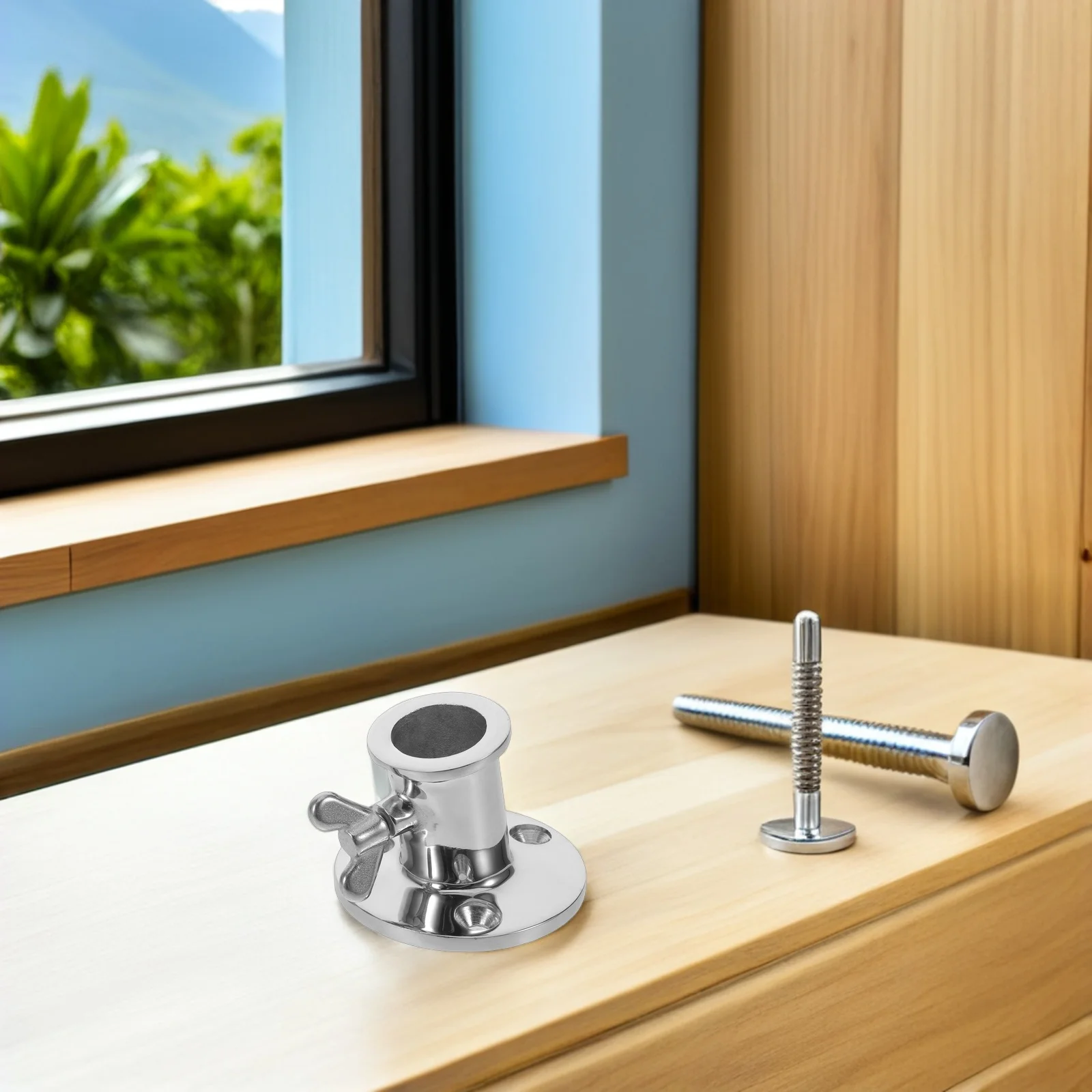 

Flagpole Base Support Steel Adjustable Outdoor Ground Mount Flagpole Holder Heavy Duty Bracket for Garden Yard