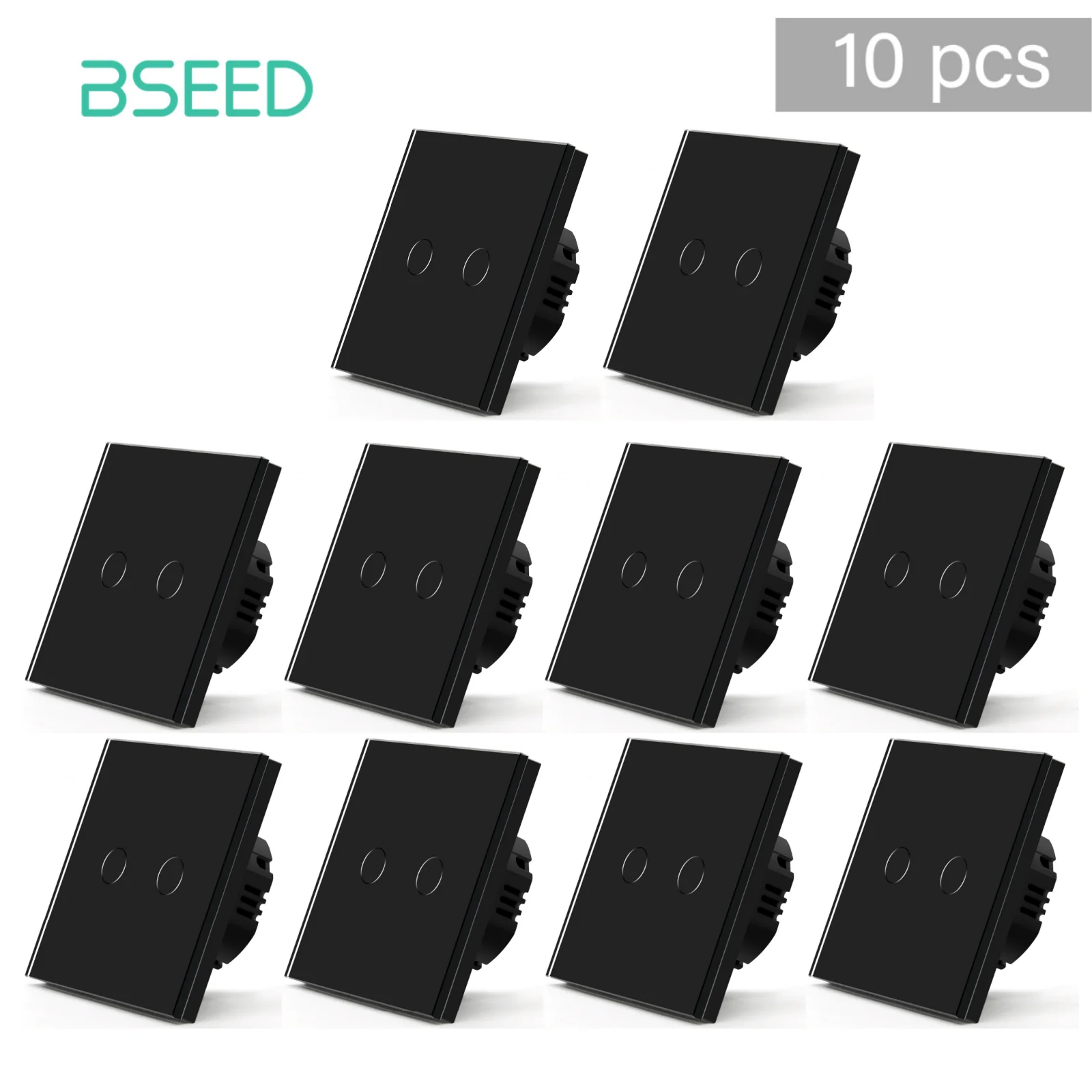 BSEED Touch-schakelaars 1/2Gang 1-weg wandlichtschakelaars Glas sensorscherm Thuisschakelaars Blauwe LED-achtergrondverlichting EU-norm