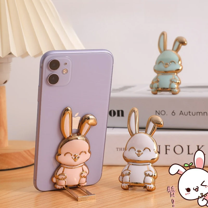 

Наклейка на чехол для телефона, универсальный держатель, складная мультяшная милая подставка в форме кролика, 3D задняя наклейка, кронштейн для мобильных телефонов