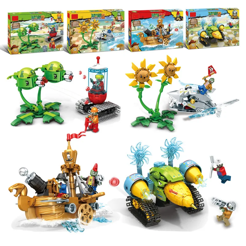 Plants Vs. Zombies Farm Battle Children’s Puzzle Assembled Building Block Toys Cartoon Children’s Gift Boy Toys