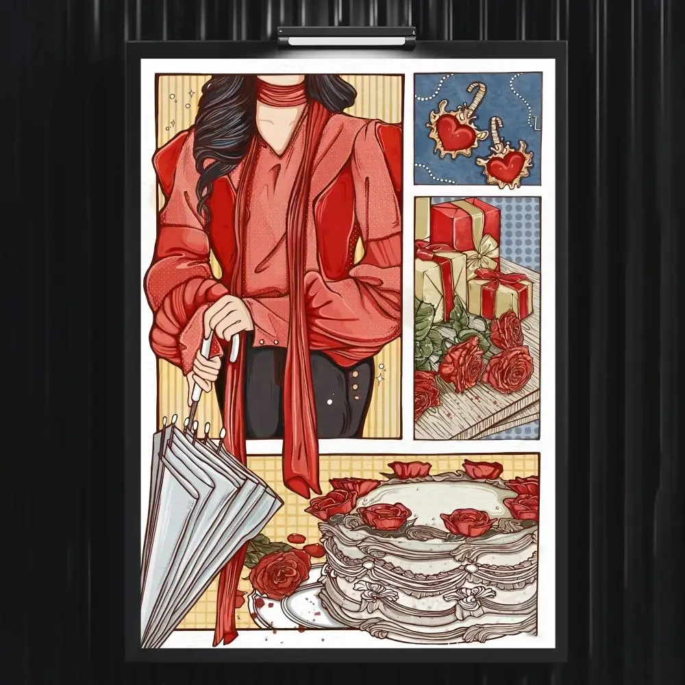 Literary Attire Girl Ins Poster für Zuhause, Wohnzimmer, Schlafzimmer, Bar, Flur, klebrige Wandkunst, Druck, wasserfest, ästhetische Dekoration – Detail 6