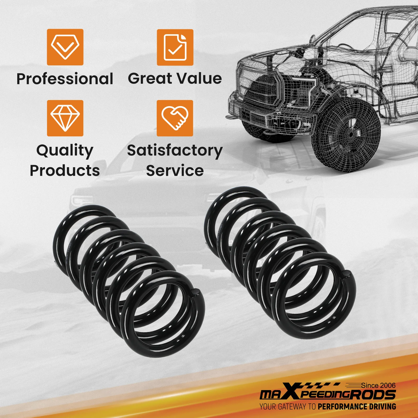 

Передние пружины с занижением на 3 дюйма для Chevrolet Silverado GMC Sierra 1500 V8 1999-2007