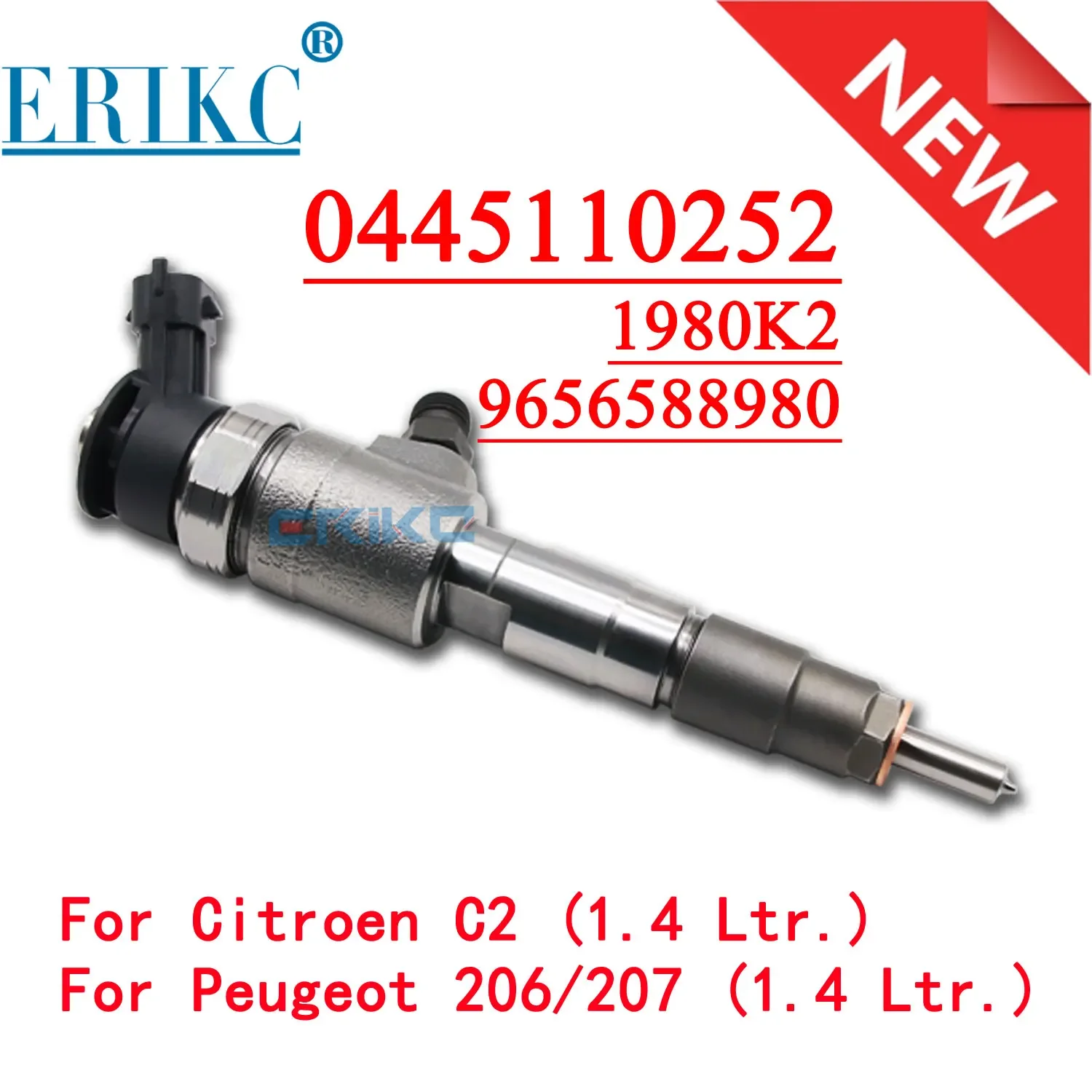 Injecteur de Carburant Diesel 1980K2 0445110252, 0 9656588980 445 110, pour Cristaux en C2 C3 KIT 252 206/207 HDI 1.4 0445 110, Nouveauté 252