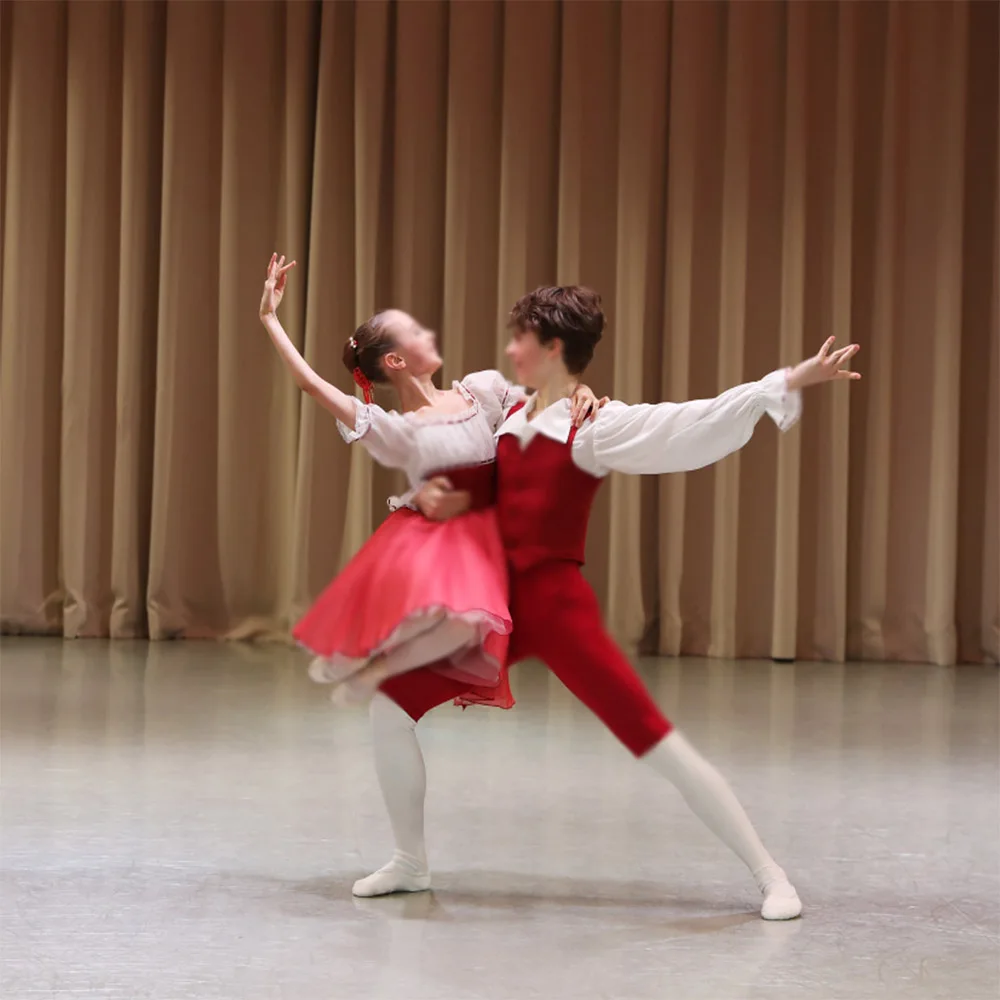 

Ballet Radish Variation Boy Ballet Vest Shirt Pants,Girl Red Ballet Dress And Boy Jacket For Chipollino Cipollino Performance