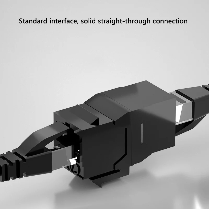 UTP RJ45 Connector CAT6A Keystone Jack Pass Through Network Module Information Socket Computer Coupler Ethernet Cable Adapter