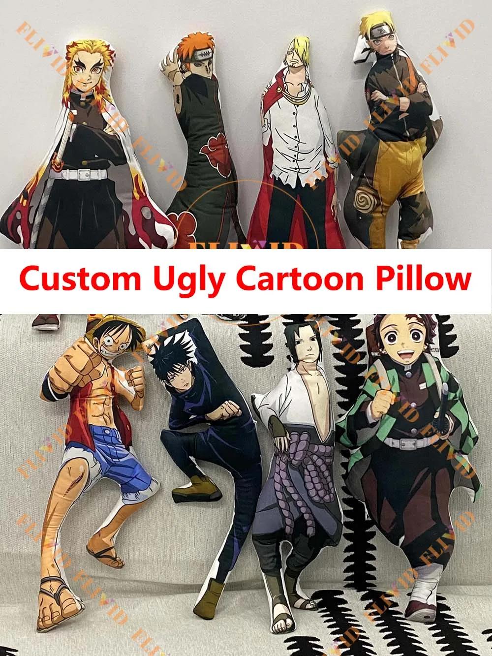 Custom 3D Anime Cartoon Character Pillow,Funny Cat/Dog Pillow,Personalized Pillow ,Pet Loss Memorial Gift,Pet Lover Gift