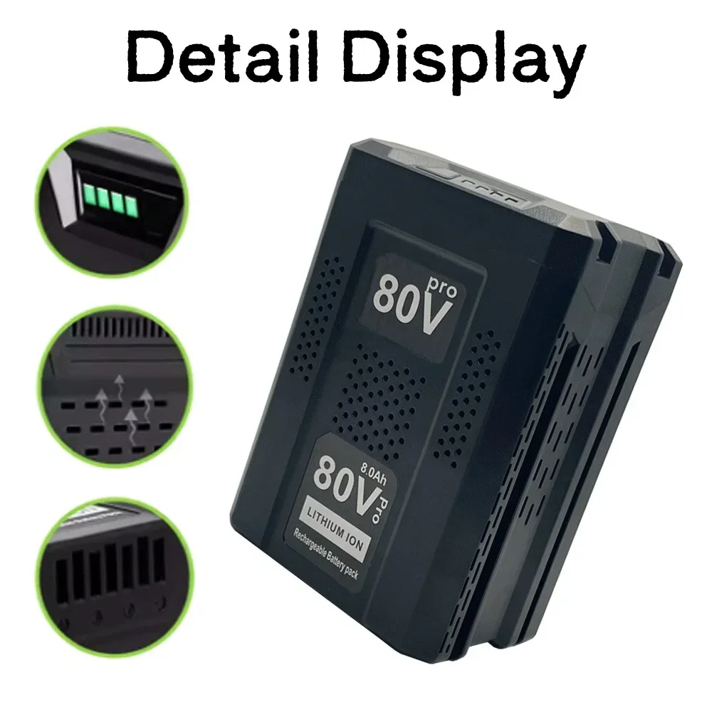 80V 6000mAh Strong power Replacement Lithium-Ion Battery for Greenworks Max Battery GBA80200 GBA80250 GBA80400 GBA80500