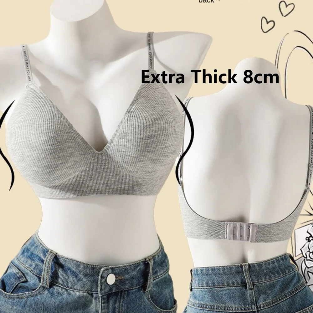 

Extra Thick 8cm Comic Chest Expansion Underwear Women's Small Chest Converge Flat Chest Show Big Waist Thin Sexy Bra Round