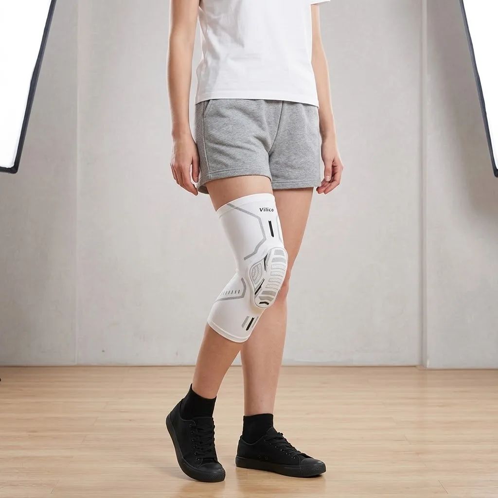 Sports Knee Brace with Adjustable Straps, Knee Compression Sleeve, Suitable for Running, Workouts, and Sports, All-Day Wear