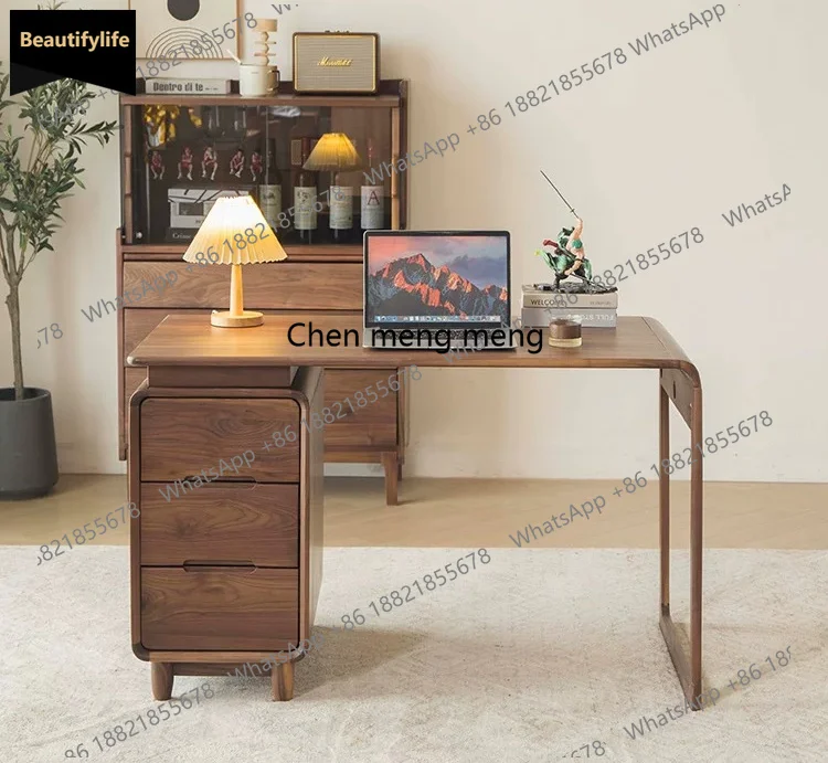 

b567 North American black walnut desk Nordic light luxury simple computer desk Japanese desk solid wood home