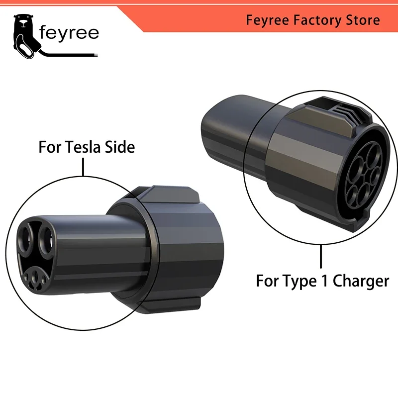 J1772 to Tesla Charging Adapter 250V 60A from J1772 Type1 US EV Connector to Tesla Socket for Electric Car Portable Adapt