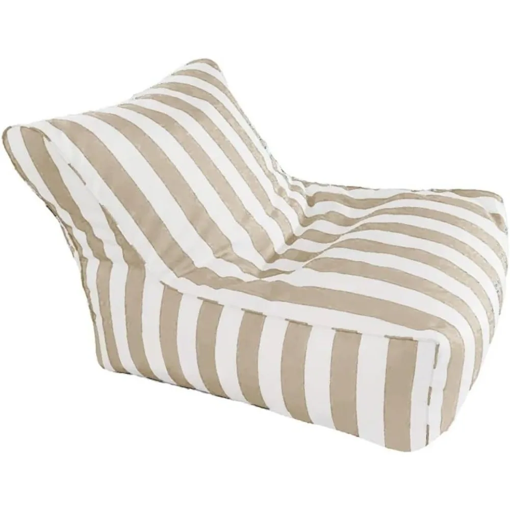 Floating Bean Bag for Pool- King Swimming Pool Floats Raft Lounger Bean Bag Cover No Filler Stripe Outdoor Beach Pouf