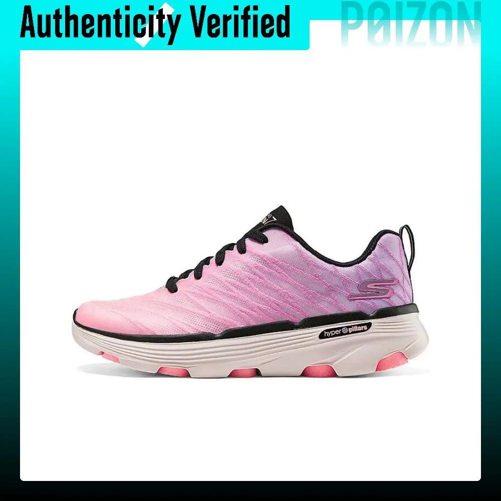 Skechers Cushioning Abrasion Resistant Cushioning, Wear Resistant Low top Running Shoes Women's Black Pink 129347-BKPK