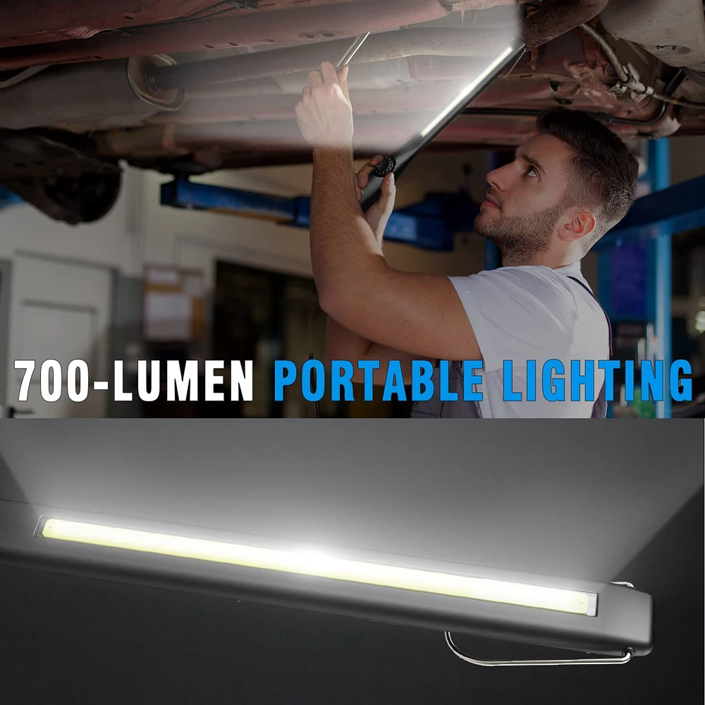 USB Rechargeable COB Work Light Portable Magnetic 360° Inspection LED Work Light For Car Repair, Home Use, Workshop