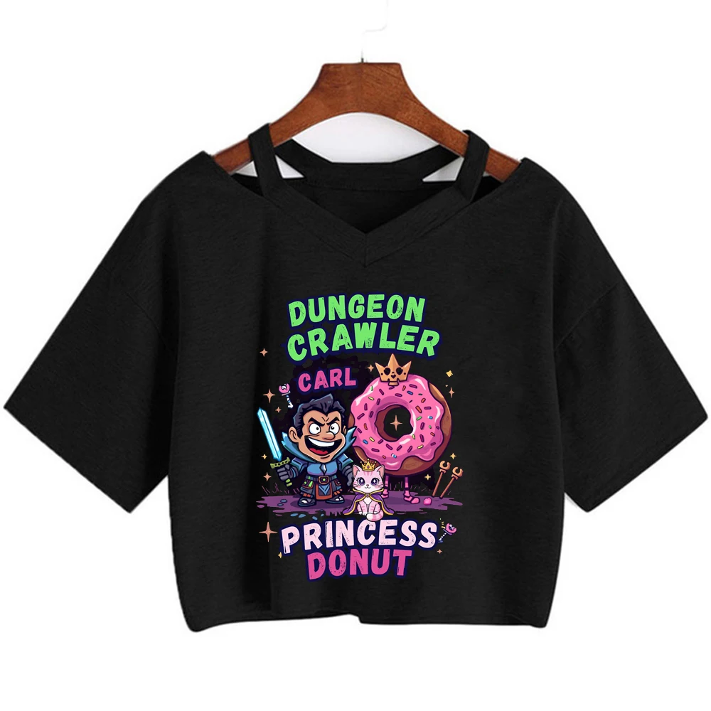 Dungeon Crawler Carl crop top teen gyaru party summer funny t-shirt cheap dollette clearance sales