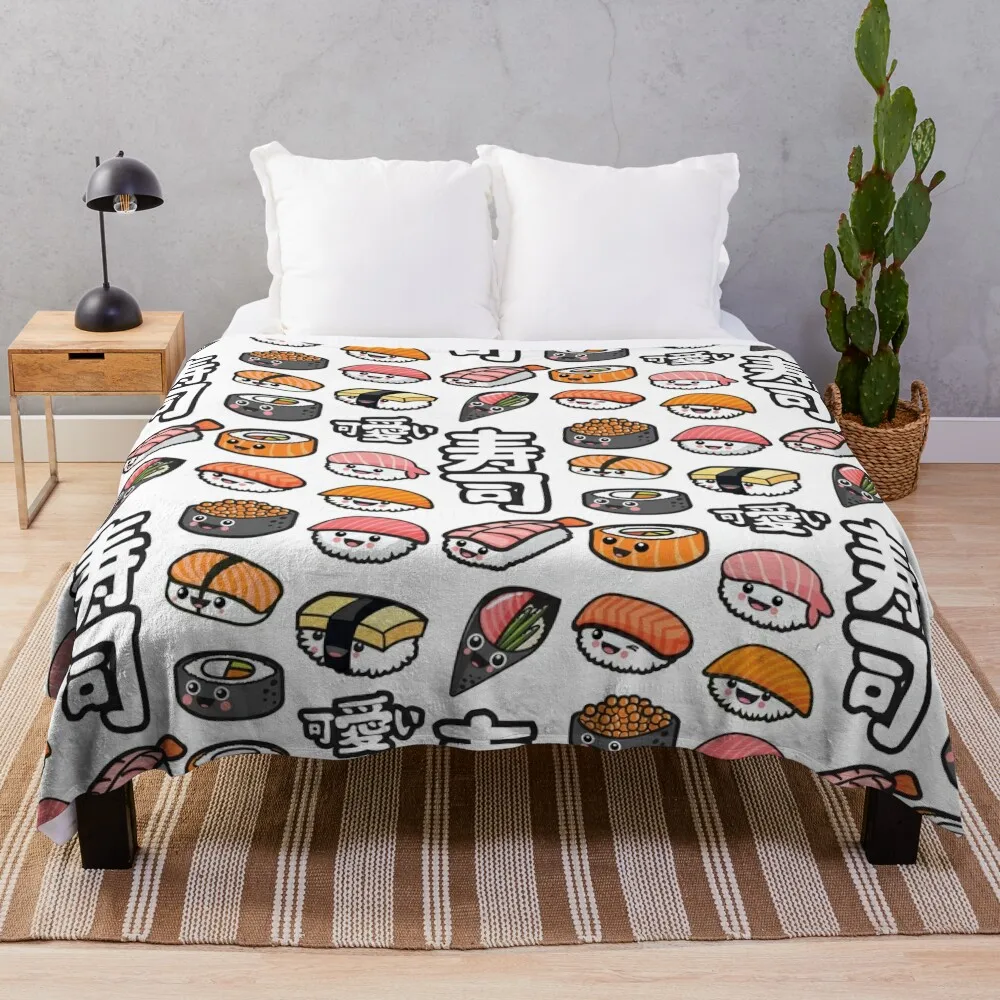 

Sushi kawaii Throw Blanket manga Bed Luxury Brand Giant Sofa Blankets