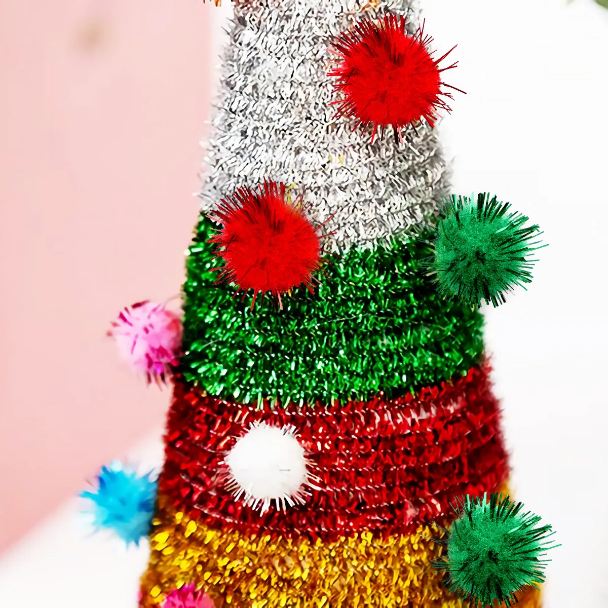 

300Pcs Colorful Glitter Pom Pom Balls 1.5cm for Crafting Necklaces Bracelets Keychains Holiday Decor Arts Projects Pompoms