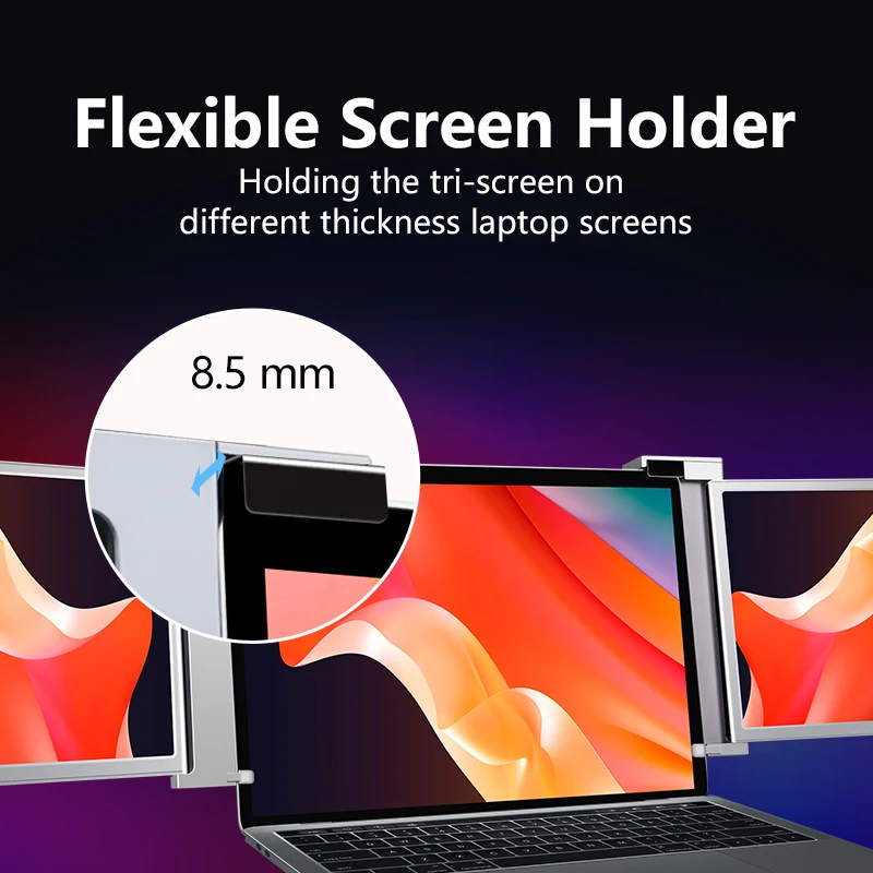 Immediate Delivery GoodsFolded 12 Inch Portable Computer Screen Display  2k Screen USB-C Connected Dual Screen Laptop