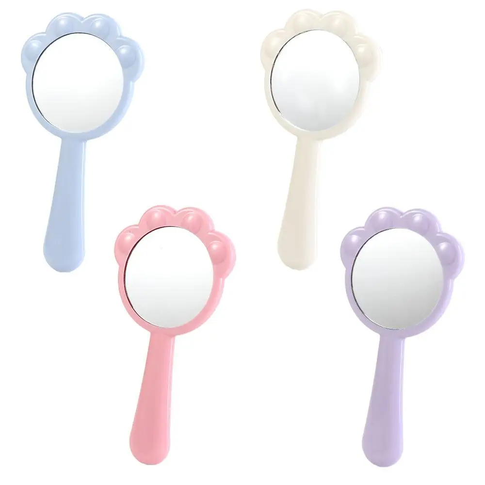 Miroir de Maquillage Polyvalent en Forme de Patte de Chat, Accessoire de Vanité Cosmétique, Portable et Mignon