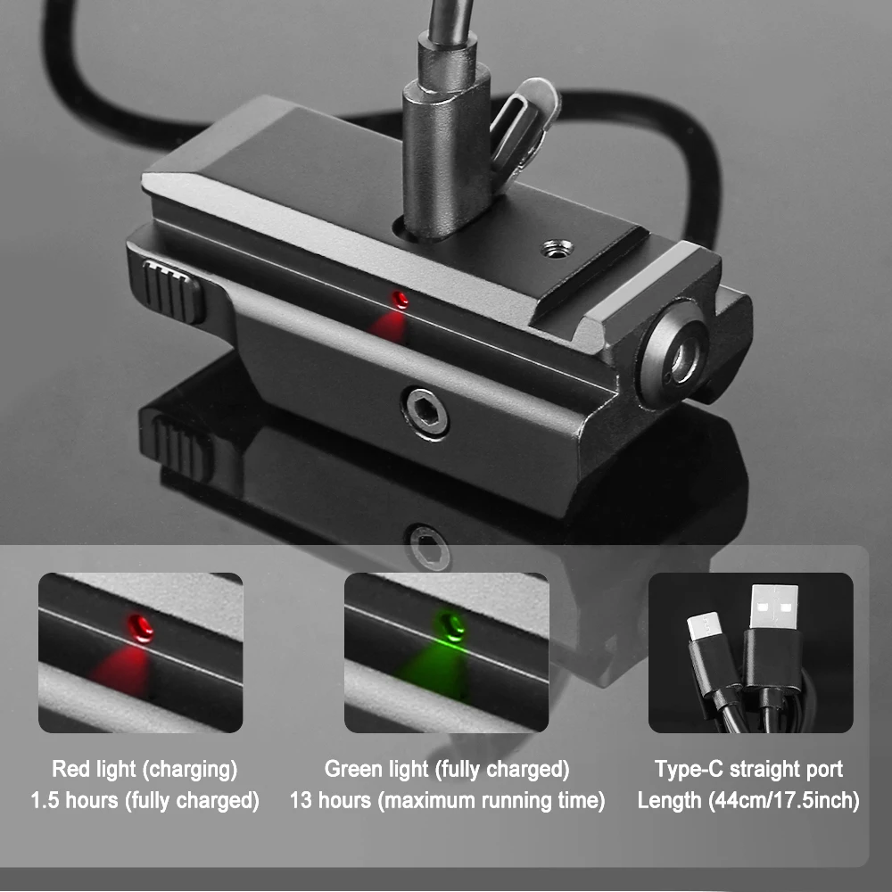 USB Rechargeable Laser Sight Low Profile Compact Red Green Laser Sight for 20mm Picatinny Rail Pistol Air Rifle Laser Pointer