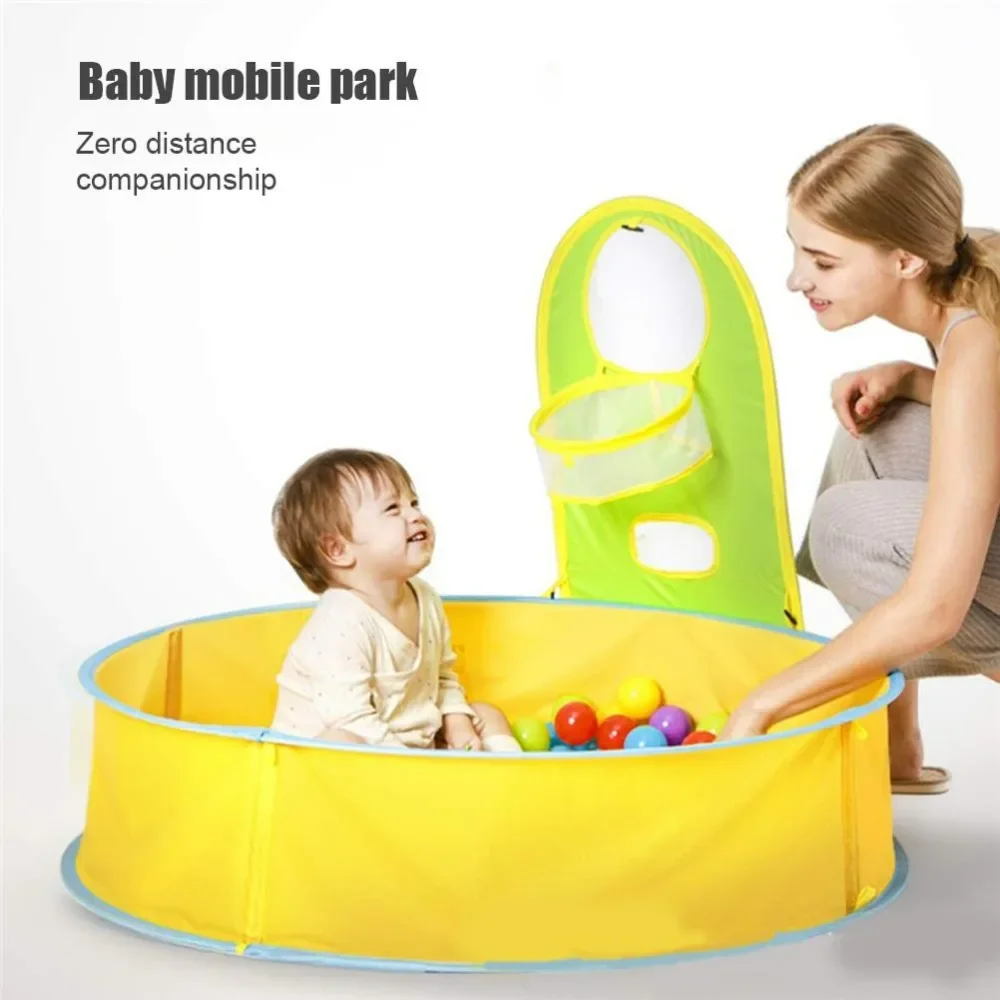 1 baby beach tent portable pop-up sunshade pool tent children's ball pit tent pool with basketball stand