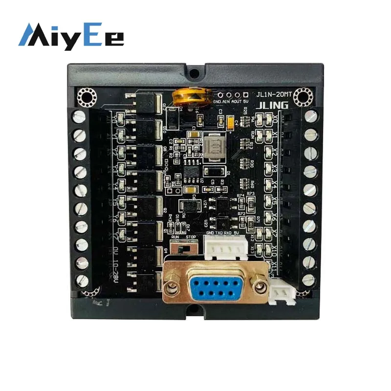 JL1N-20MT PLC 10V-28V Programmable Logic Controller Transistor Output with Guide Rail Shell and Programming Cable